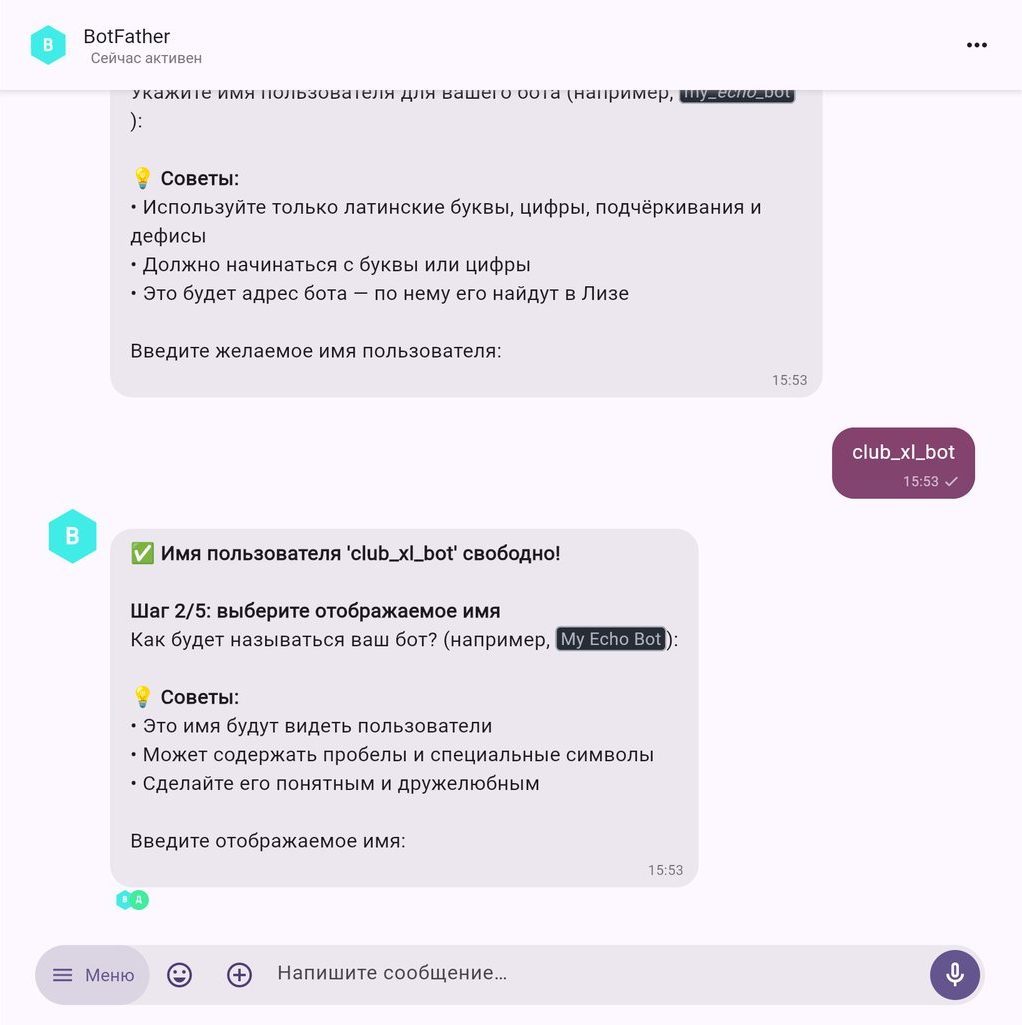 Логин свободен — мастер спрашивает отображаемое имя